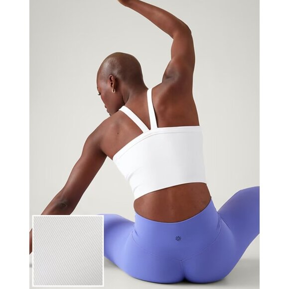 New Athleta S Aurora Seamless High Neck V-Back Tank Small Bright White - Picture 1 of 6